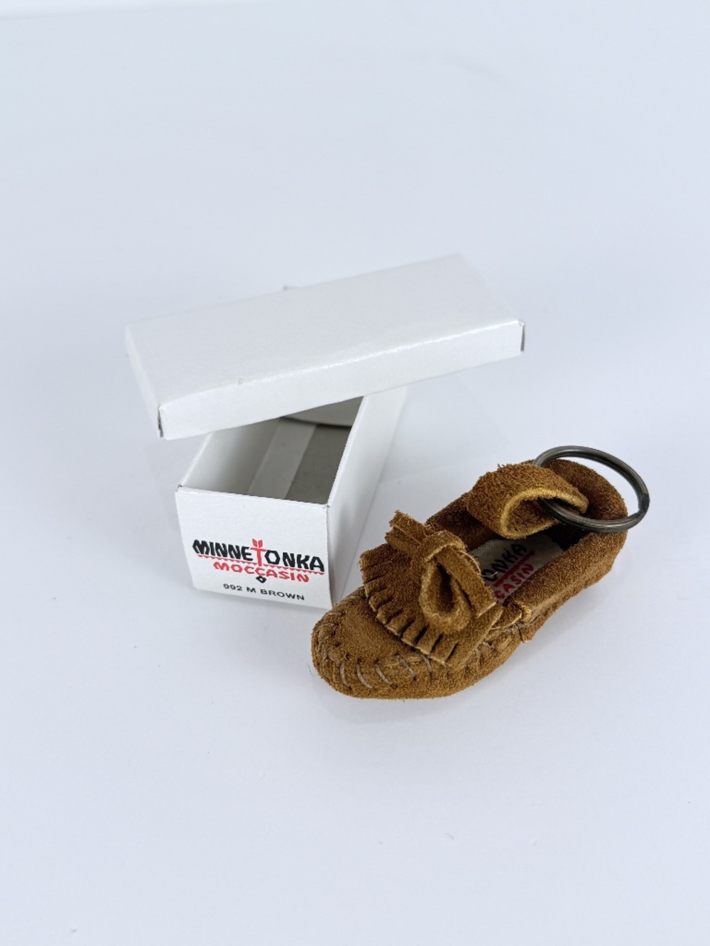 NWT Minnetonka  Miniature Moccasin Keychain in Box